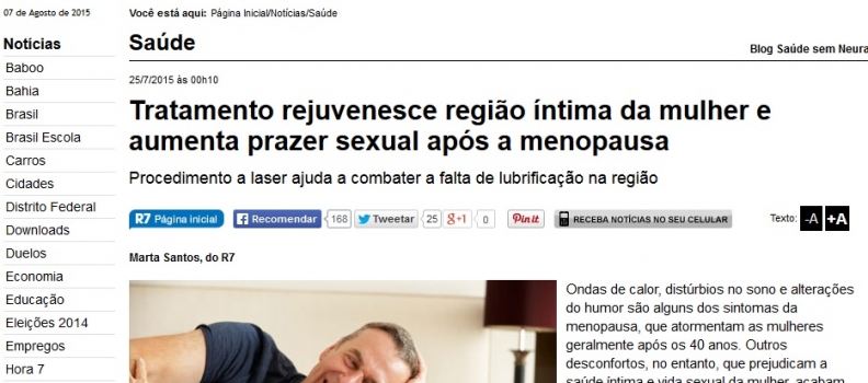 Tratamento rejuvenesce região íntima da mulher e aumenta prazer sexual após a menopausa