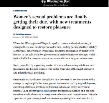 The Washington Post – Women’s sexual problems are finally getting their due